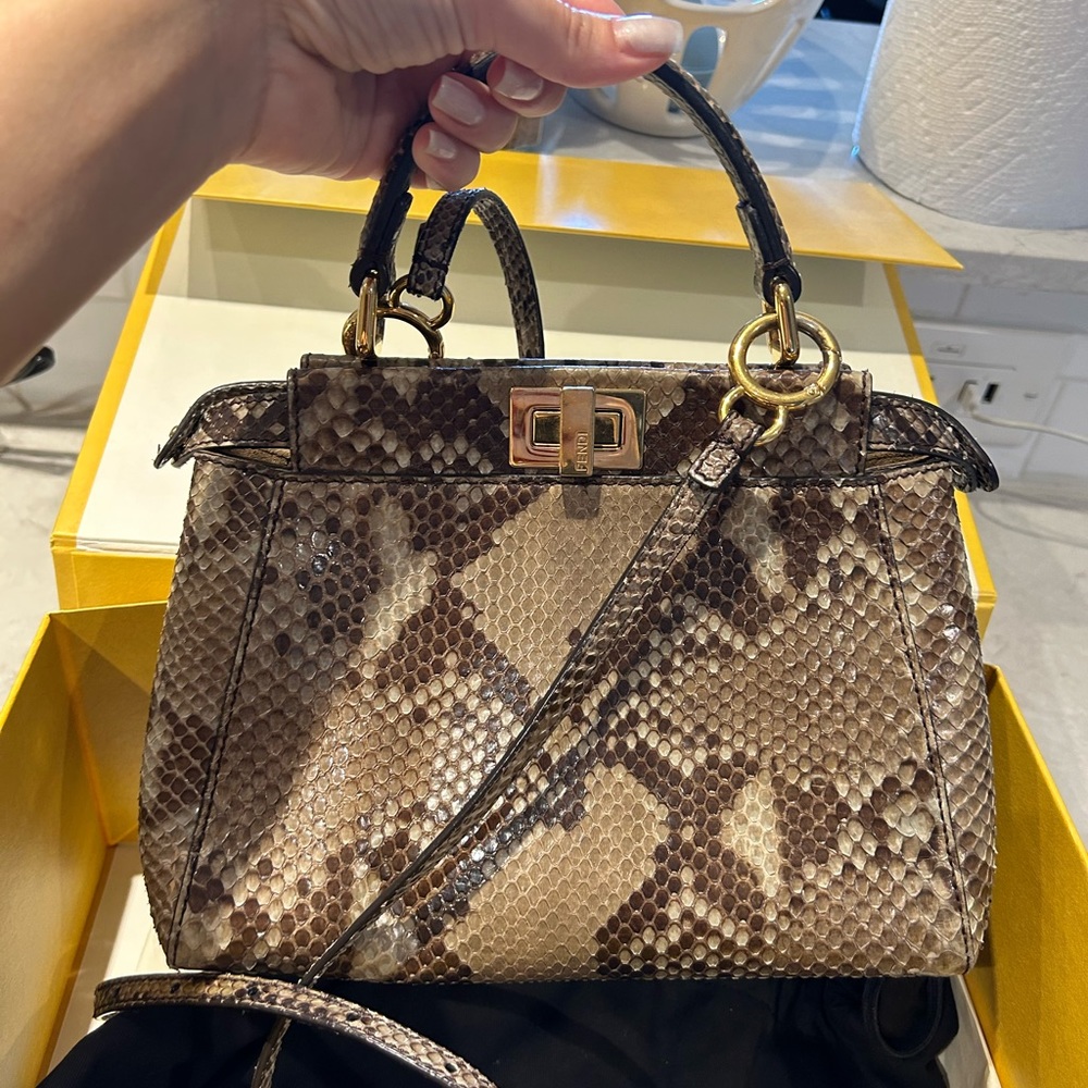 Fendi Mini Python Iconic Peekaboo Bag - image 5